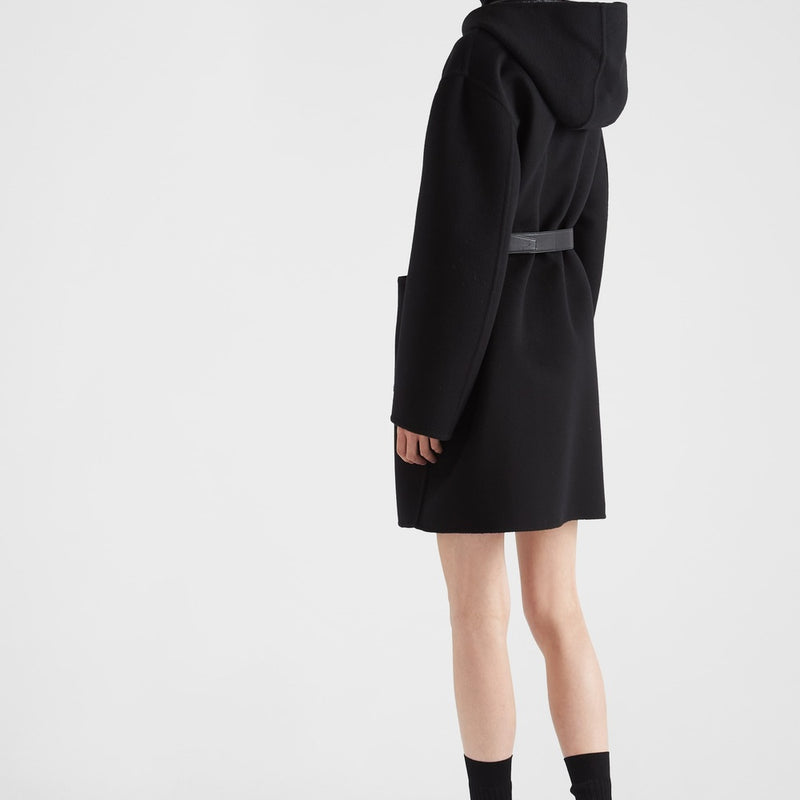 Single-breasted double wool coat