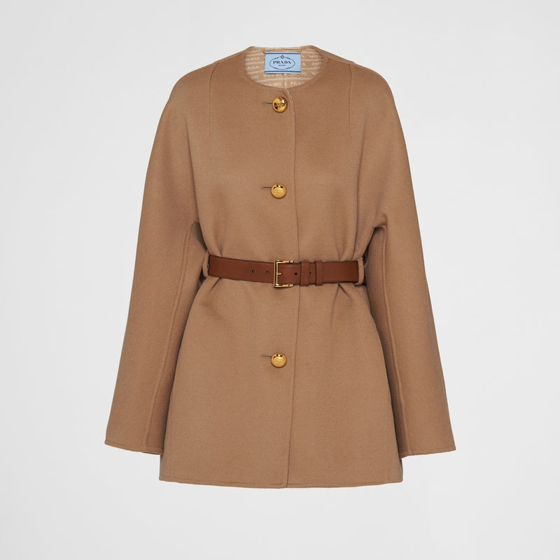 Single-breasted double wool caban jacket
