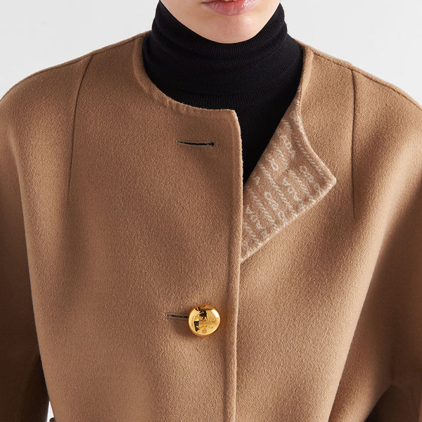 Single-breasted double wool caban jacket