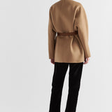 Single-breasted double wool caban jacket