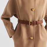 Single-breasted double wool caban jacket
