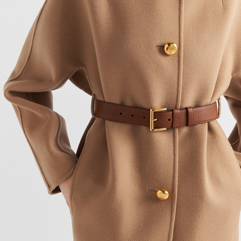 Single-breasted double wool caban jacket