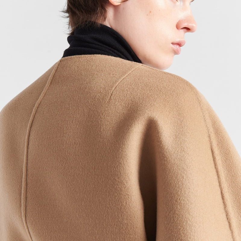 Single-breasted double wool caban jacket