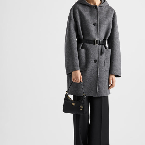 Single-breasted double wool coat