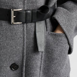 Single-breasted double wool coat