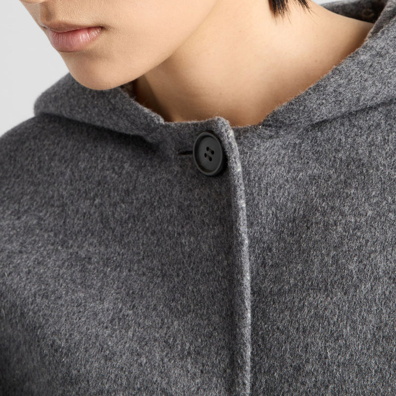 Single-breasted double wool coat