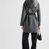 Single-breasted double wool coat