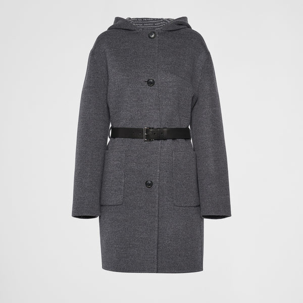 Single-breasted double wool coat