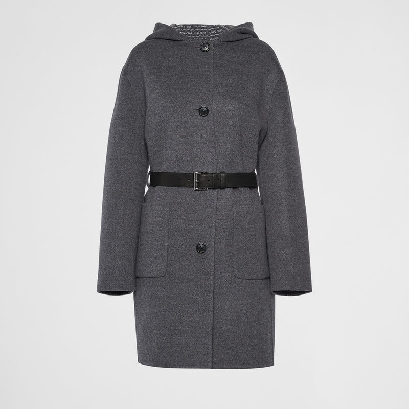 Single-breasted double wool coat