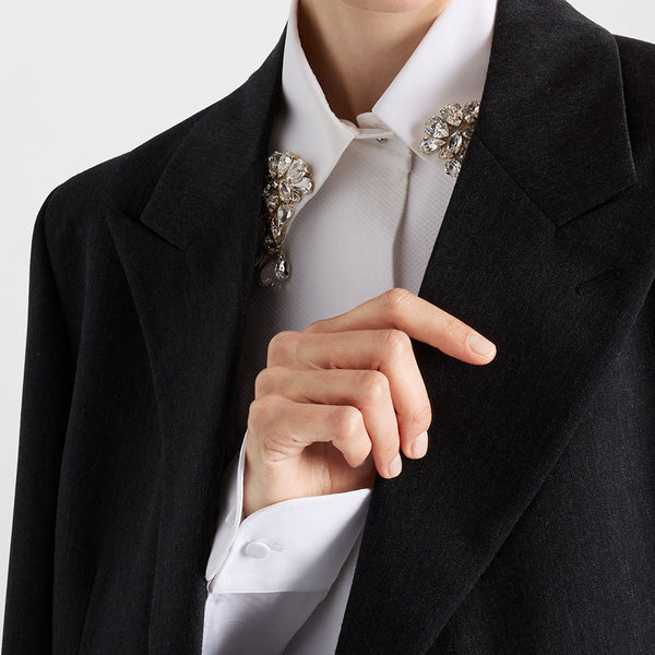 Double-breasted gabardine jacket