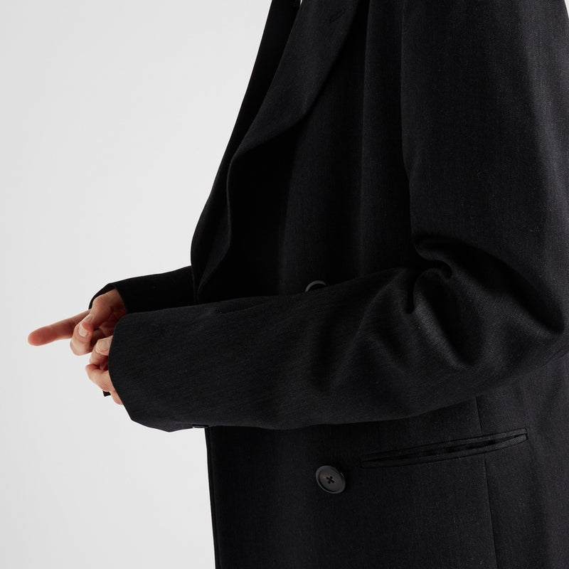 Double-breasted gabardine jacket