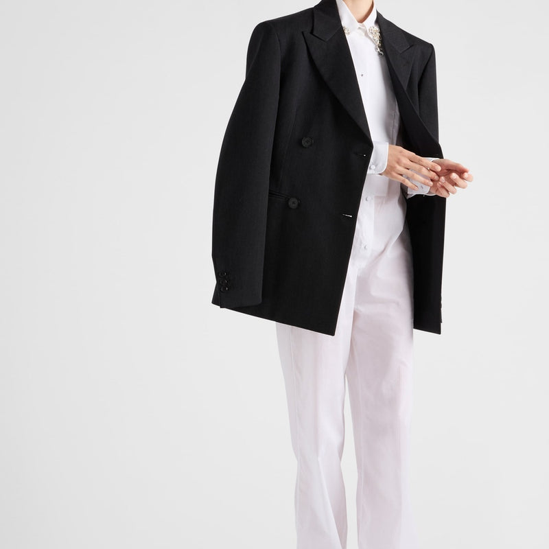 Double-breasted gabardine jacket