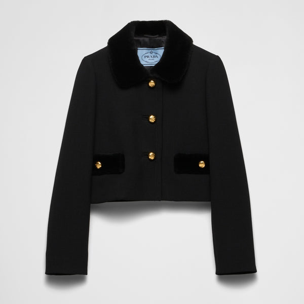 Natté single-breasted jacket