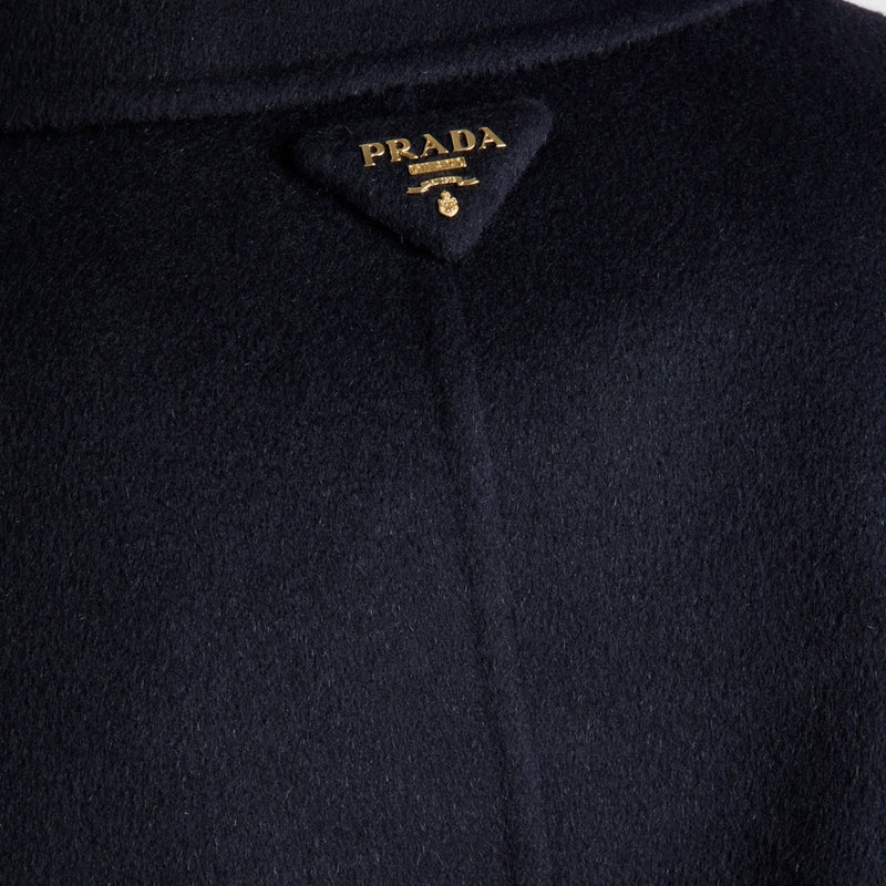 Double-breasted cashgora coat