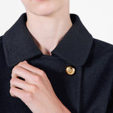 Double-breasted cashgora coat