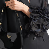 Single-breasted wool jacket with feather trim