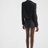 Single-breasted wool and satin jacket