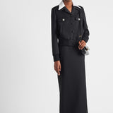 Single-breasted wool and satin jacket