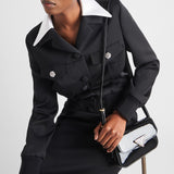 Single-breasted wool and satin jacket