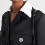 Single-breasted wool and satin jacket