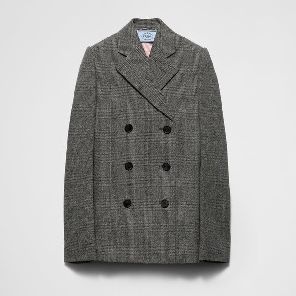 Double-breasted Prince of Wales checked jacket