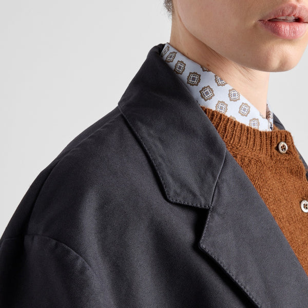 Single-breasted old canvas jacket