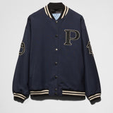 Kid mohair bomber jacket with patches