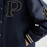 Kid mohair bomber jacket with patches