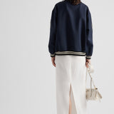 Kid mohair bomber jacket with patches