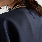 Kid mohair bomber jacket with patches