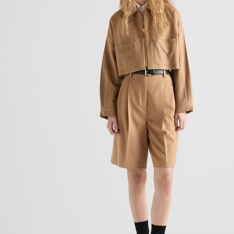 Camel-hair blouson jacket