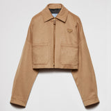 Camel-hair blouson jacket