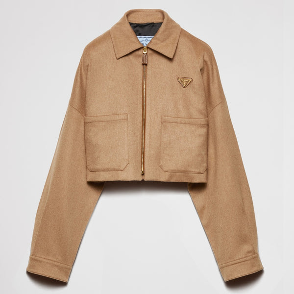 Camel-hair blouson jacket