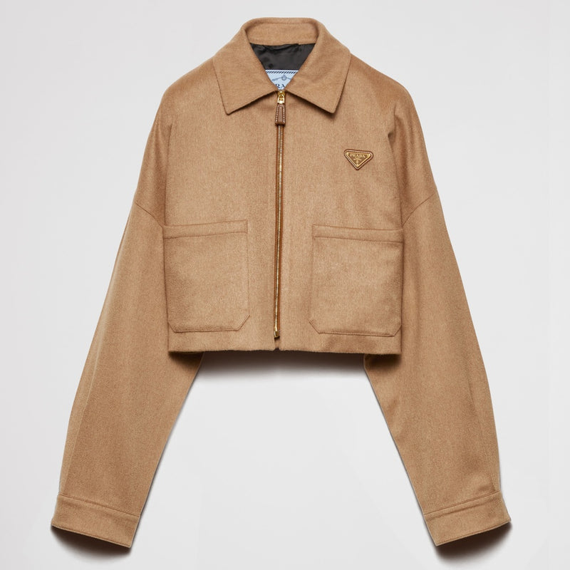 Camel-hair blouson jacket