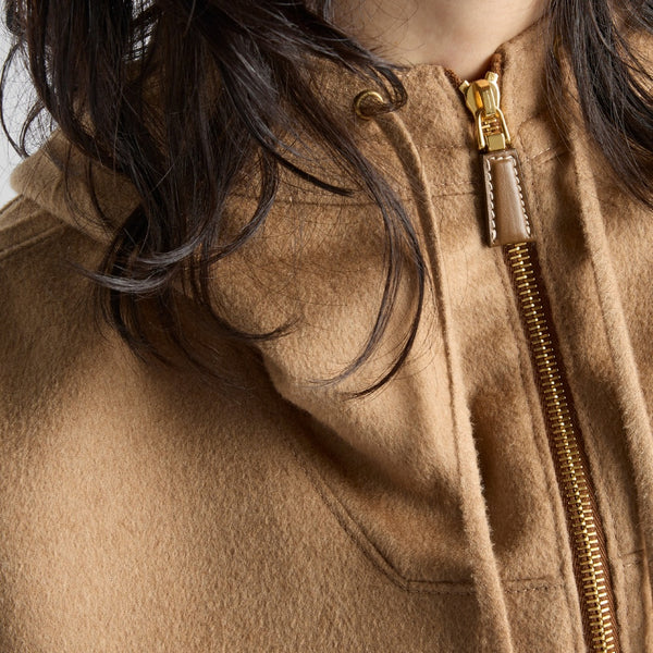 Camel-hair anorak