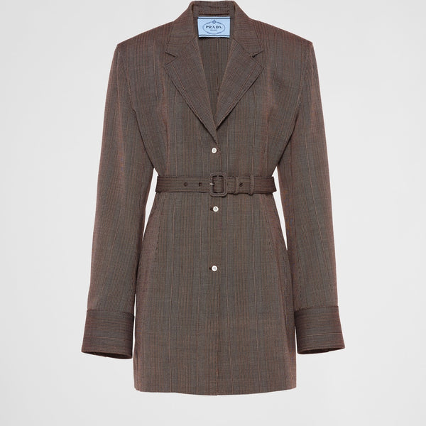 Single-breasted pinstripe wool jacket