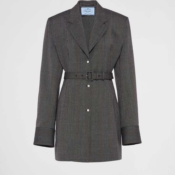 Single-breasted pinstripe wool jacket