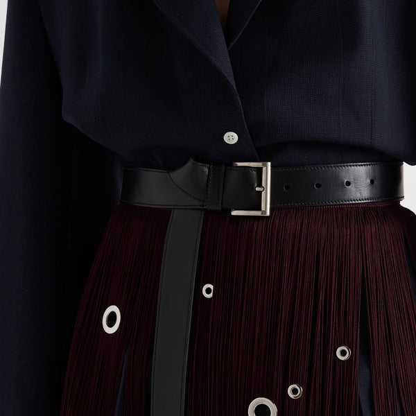 Single-breasted pinstripe wool jacket