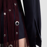 Single-breasted pinstripe wool jacket
