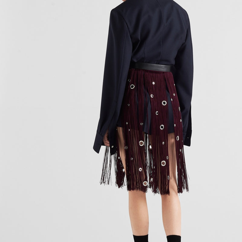 Single-breasted pinstripe wool jacket