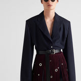 Single-breasted pinstripe wool jacket