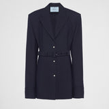 Single-breasted pinstripe wool jacket
