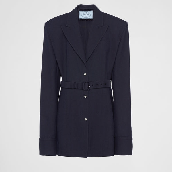 Single-breasted pinstripe wool jacket