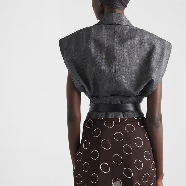 Single-breasted pinstripe wool vest