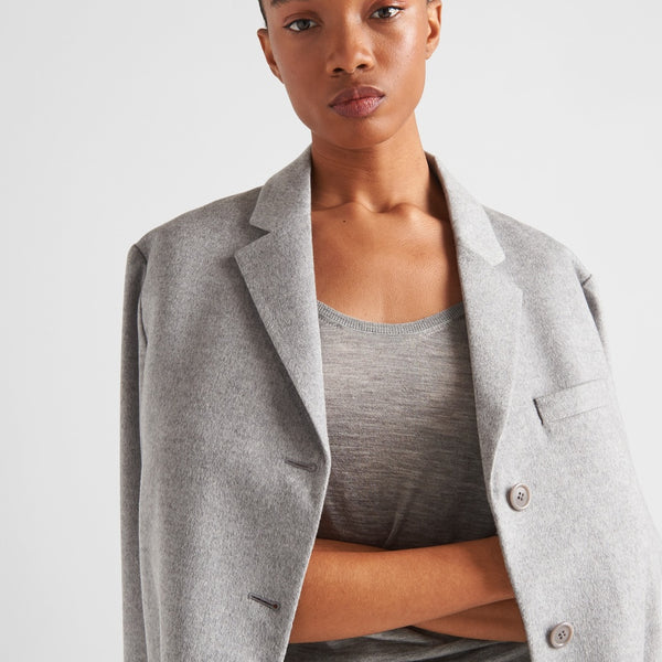 Single-breasted cashmere jacket