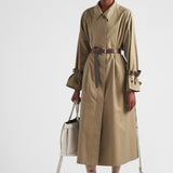 Single-breasted cotton twill trench coat