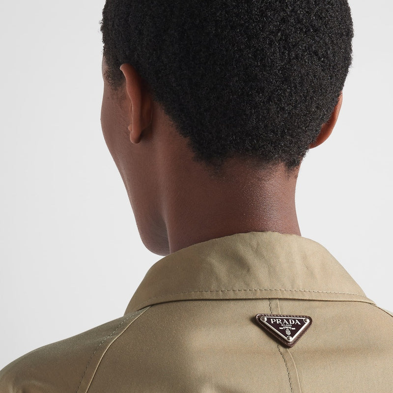 Single-breasted cotton twill trench coat