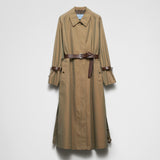 Single-breasted cotton twill trench coat