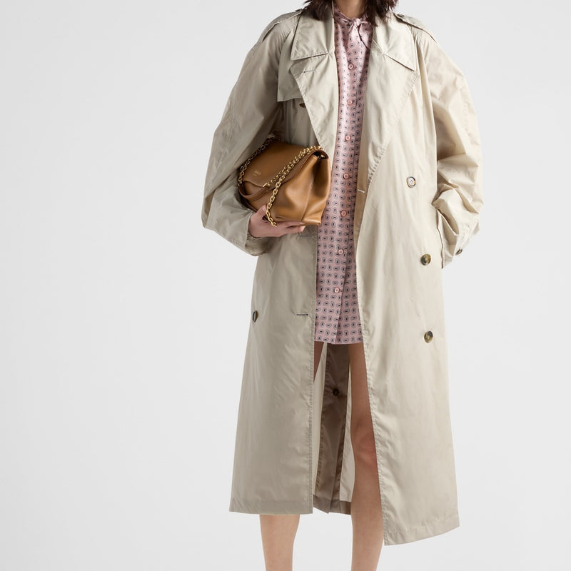 Light technical fabric trench coat