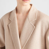 Double-breasted velour cashmere coat